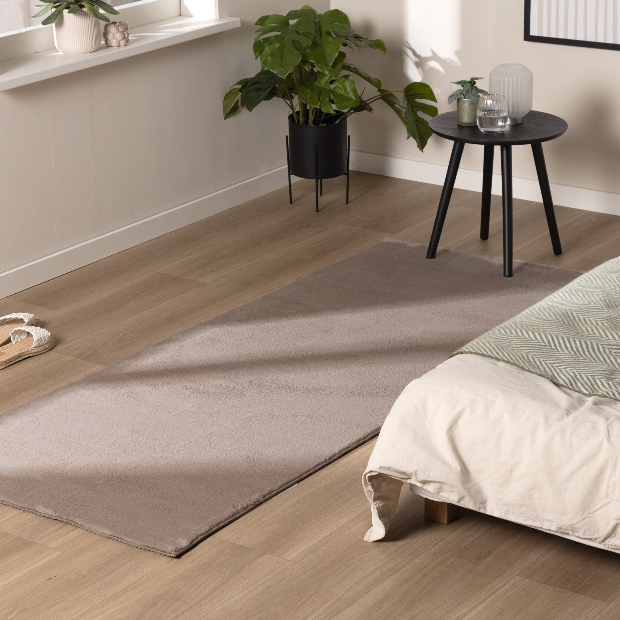 Tapis de couloir à poils courts et doux - Taupe cosy