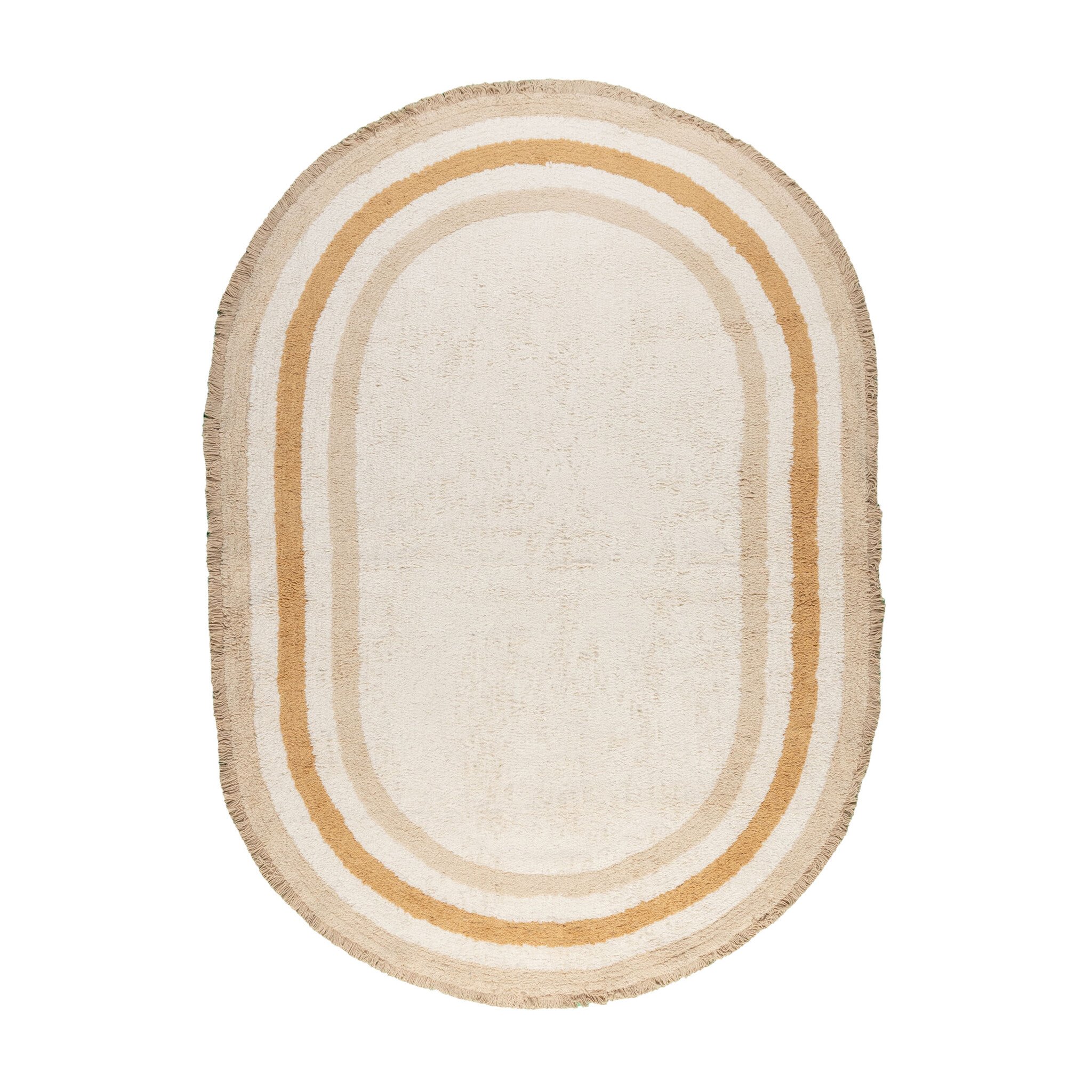 Tapis lavable pour enfants ovale - Milo Beige - sfeer