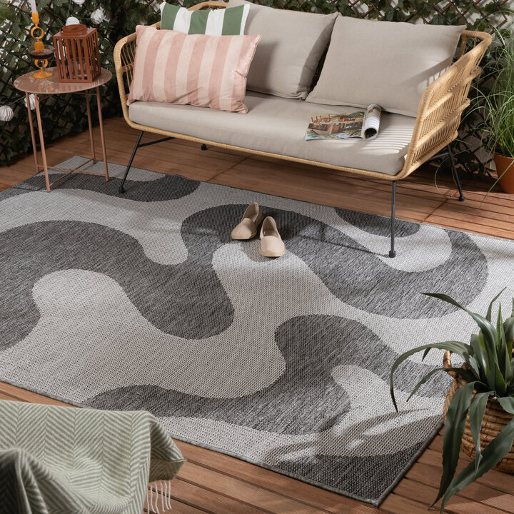 Tapis d'extérieur - Summer Swirl Gris
