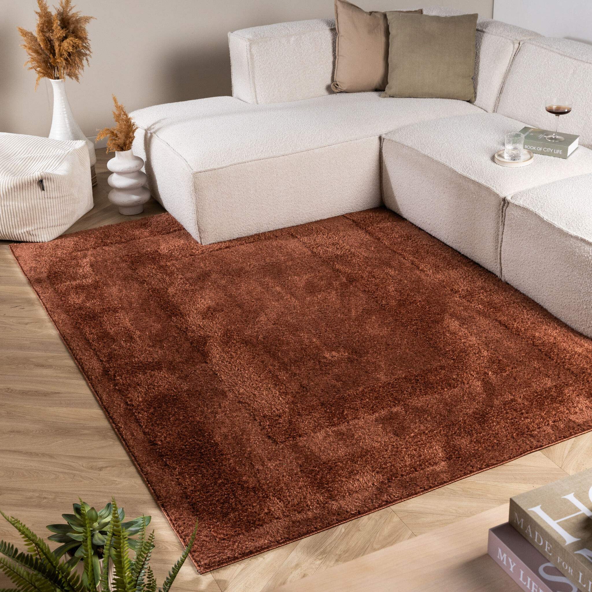 Tapis scandinave - Lova Border Terracotta