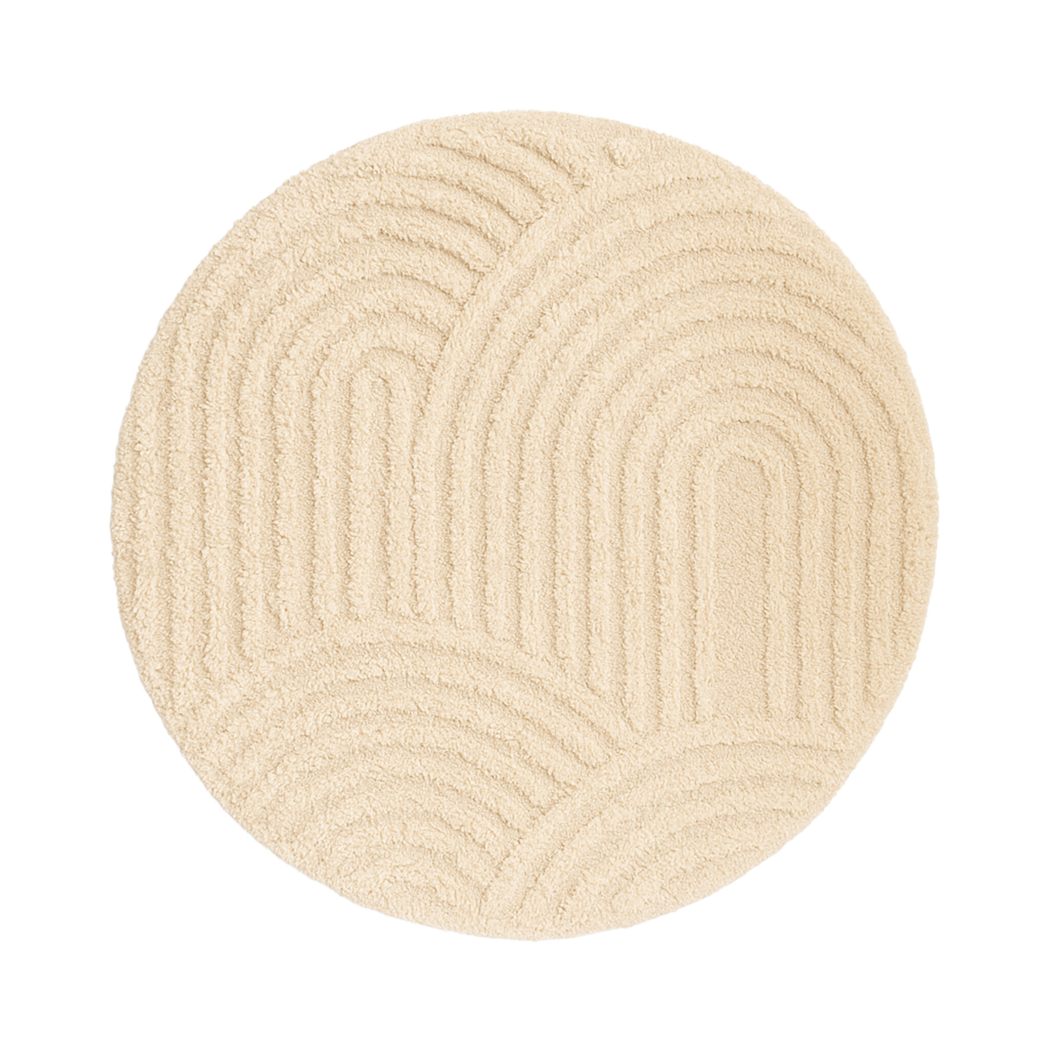 Tapis rond scandinave - Lova Arches Beige - sfeer