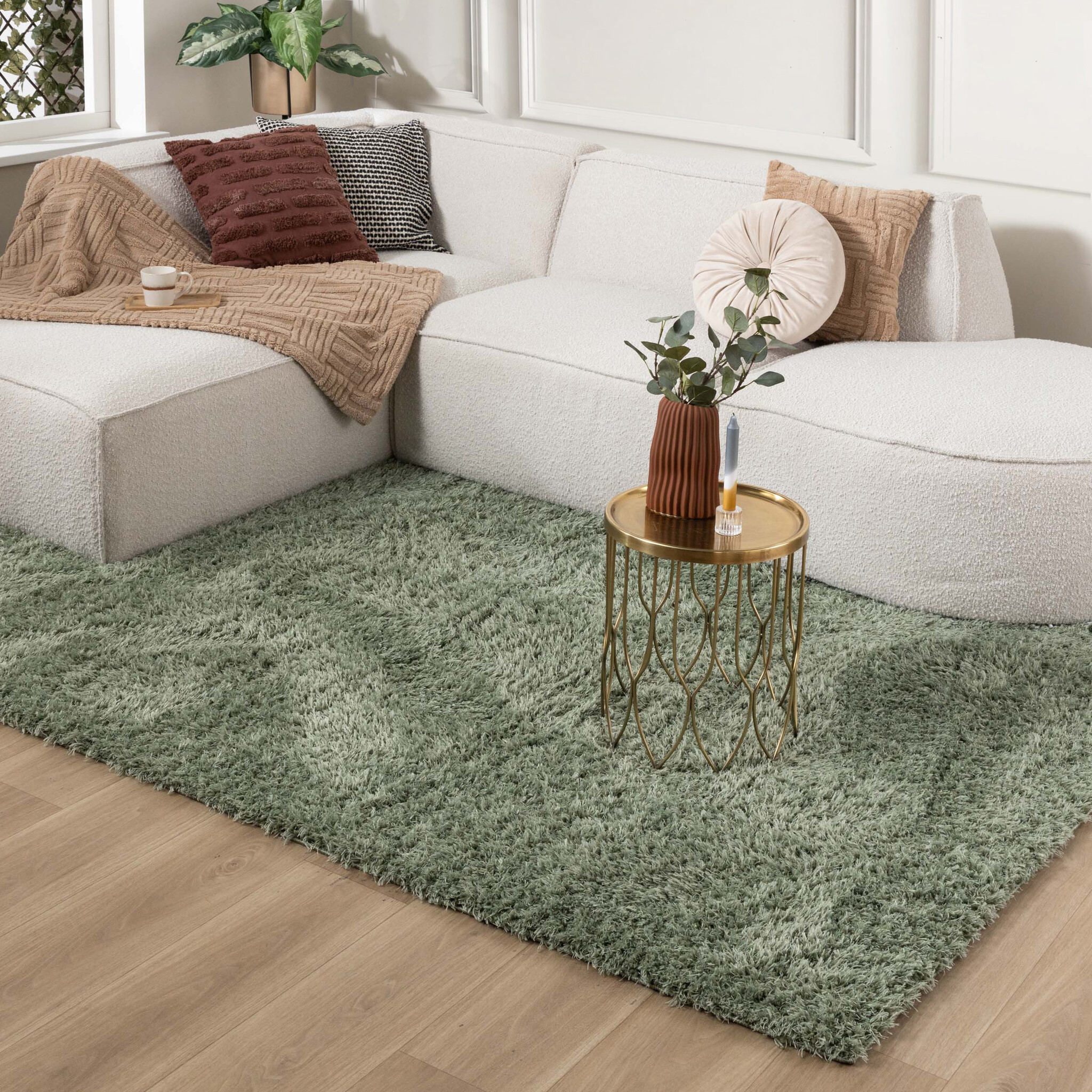 Tapis shaggy rond - Blaze Vert