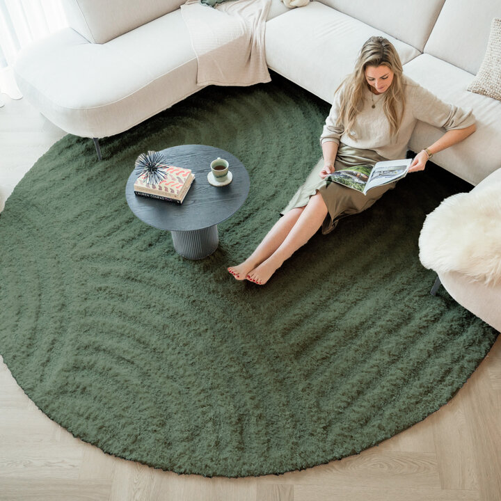 Tapis rond scandinave - Lova Arches Vert