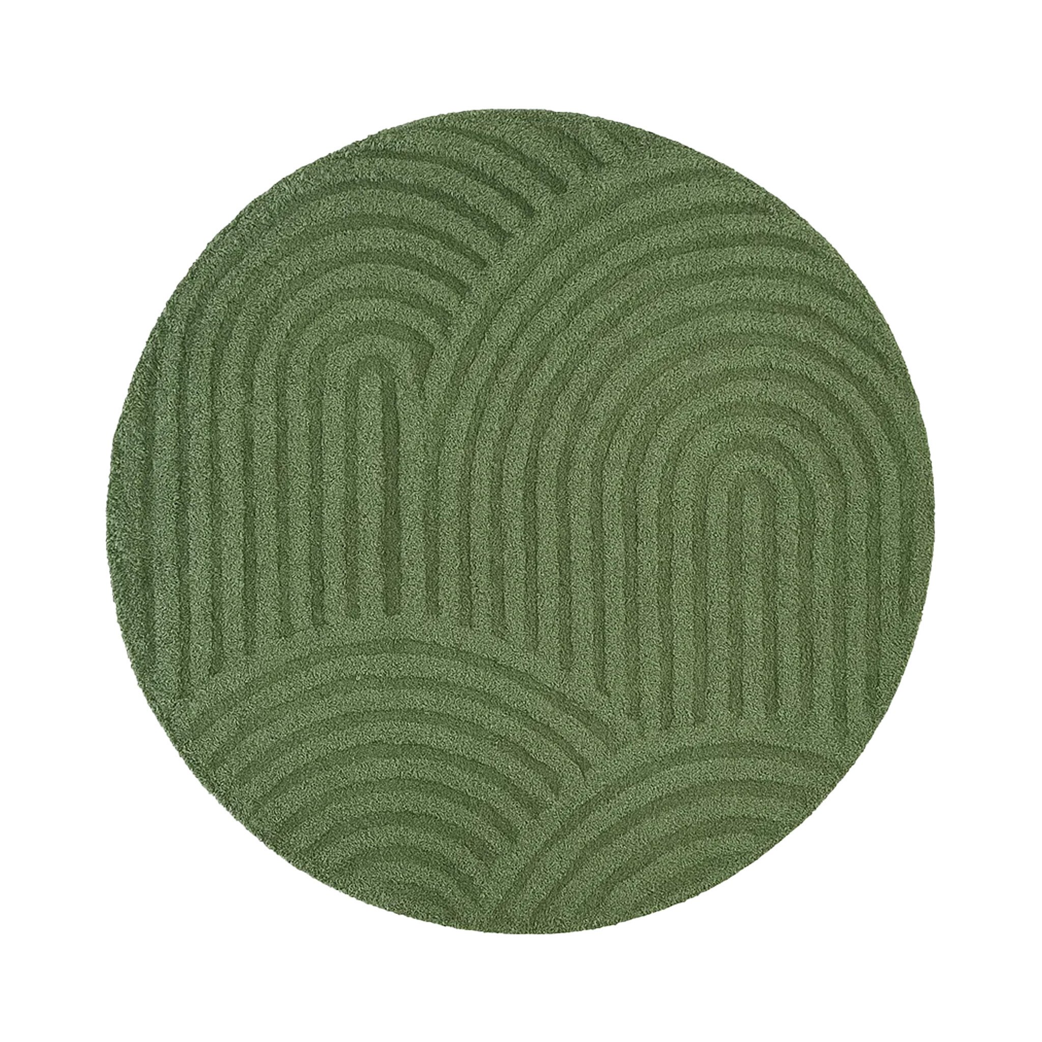 Tapis rond scandinave - Lova Arches Vert - sfeer