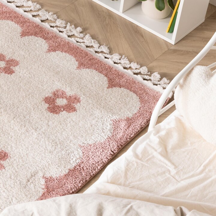 Tapis lavable pour enfants - Moos Flower Rose