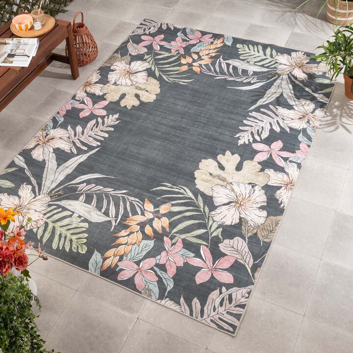 Tapis d’extérieur à fleurs - Poppy Vert