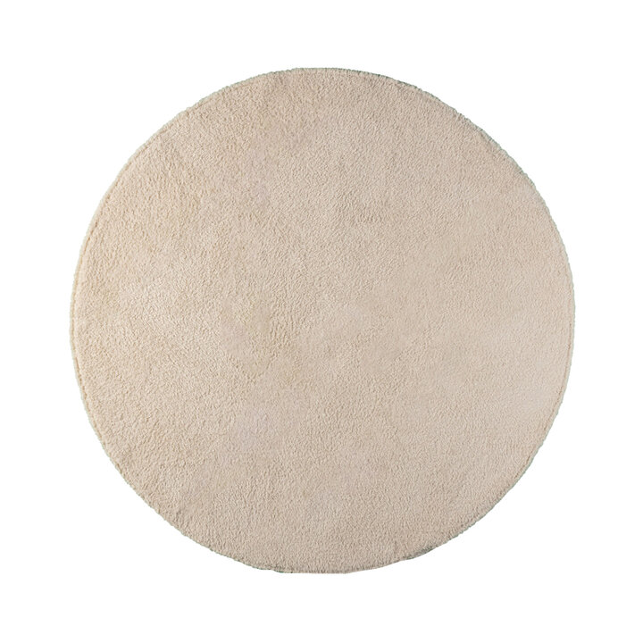 Tapis rond doux - Teddy Crème
