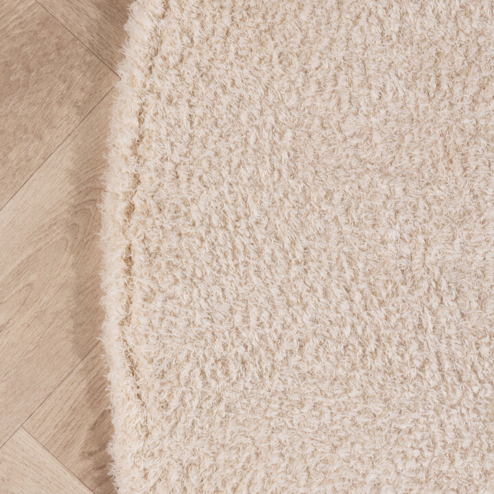 Tapis rond doux - Teddy Crème