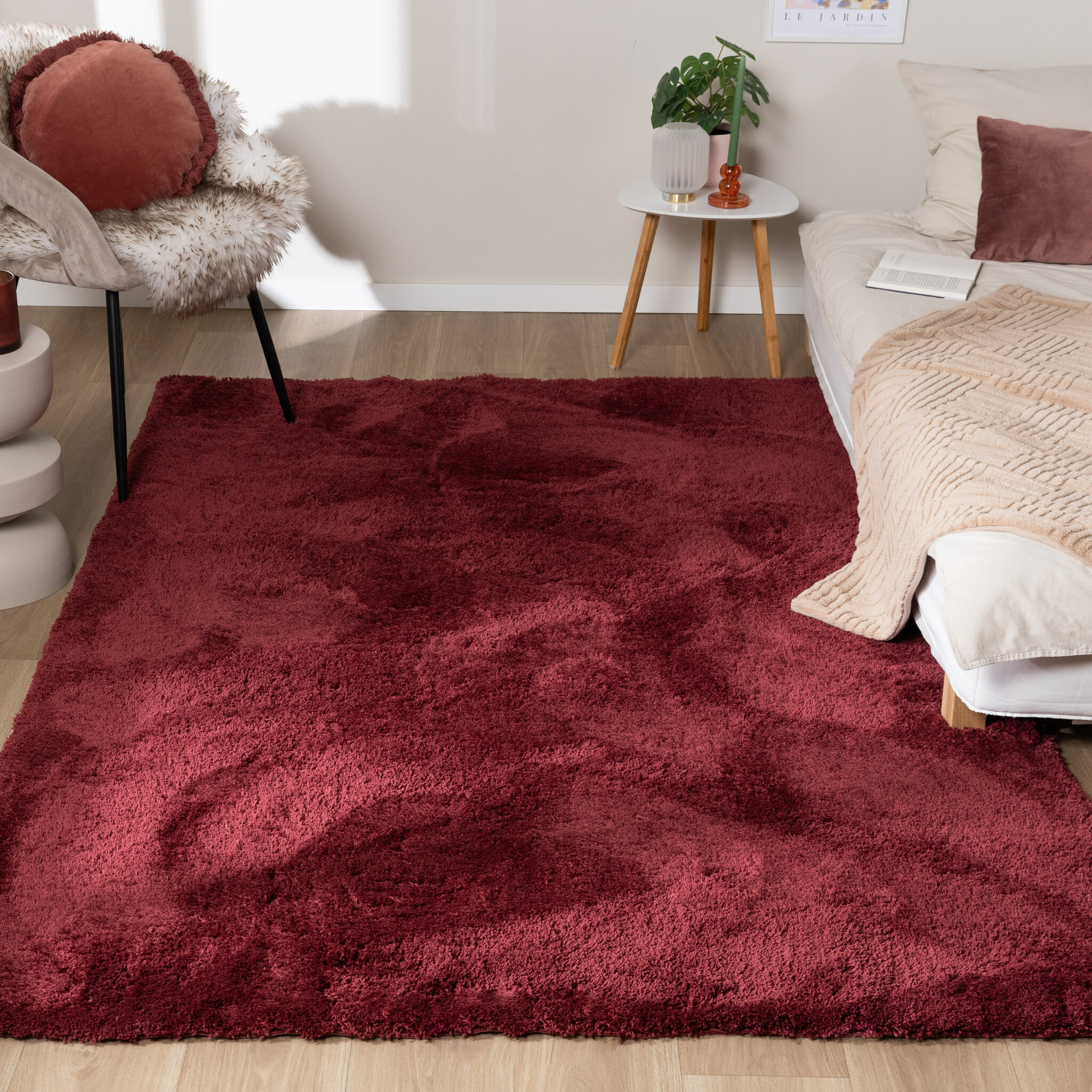 Tapis lavable à poils longs - Ziggy Rouge