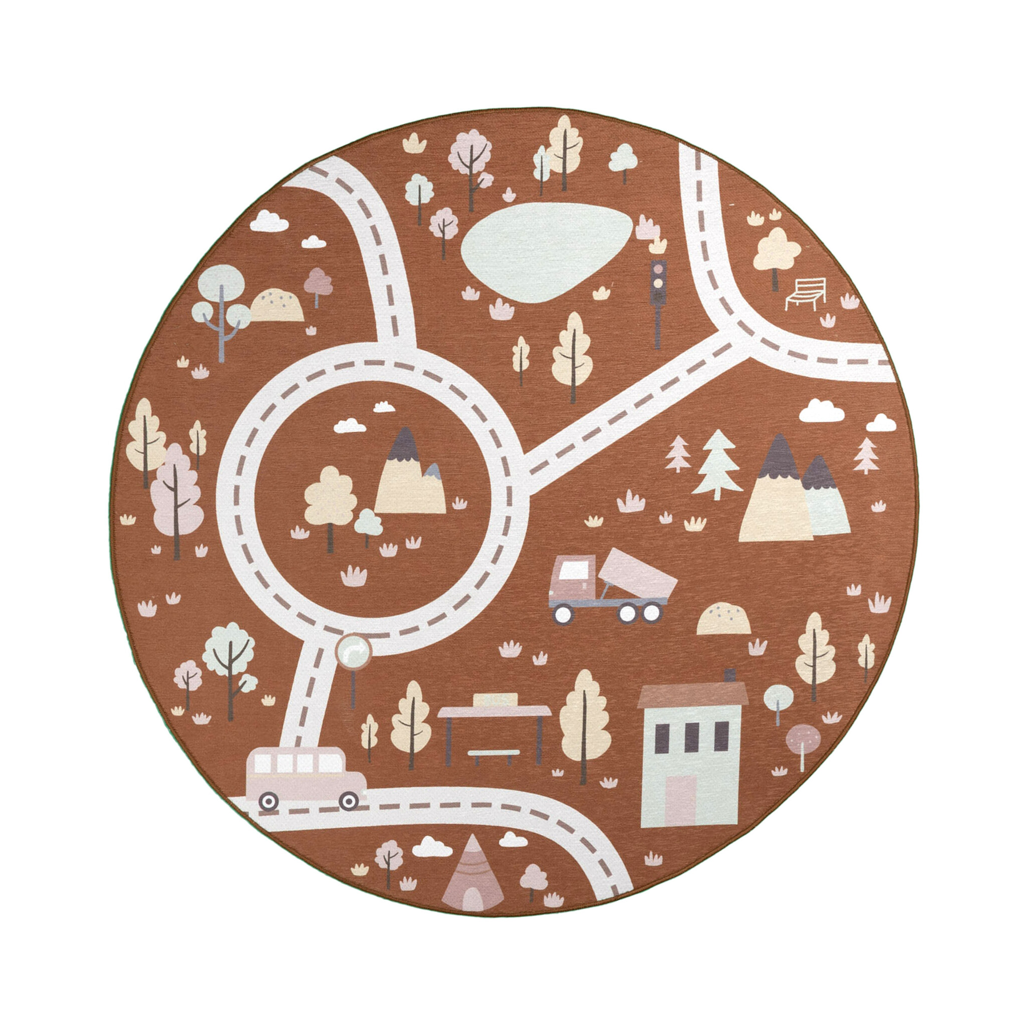 Tapis de jeu rond voiture - Rocky Ride Terracotta - sfeer