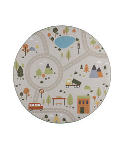 Tapis de jeu rond voiture - Rocky Ride Gris