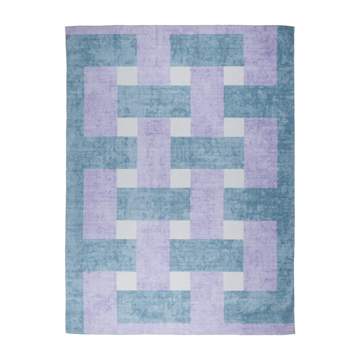 Tapis d'intérieur et d'extérieur rétro - Pop Lines Lilas