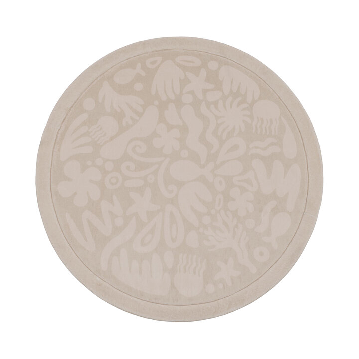 Tapis de jeu rond lavable - Flo Beige