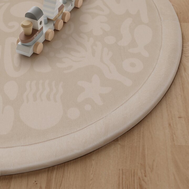 Tapis de jeu rond lavable - Flo Beige