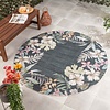 Tapis d’extérieur rond à fleurs - Poppy Vert - thumbnail
