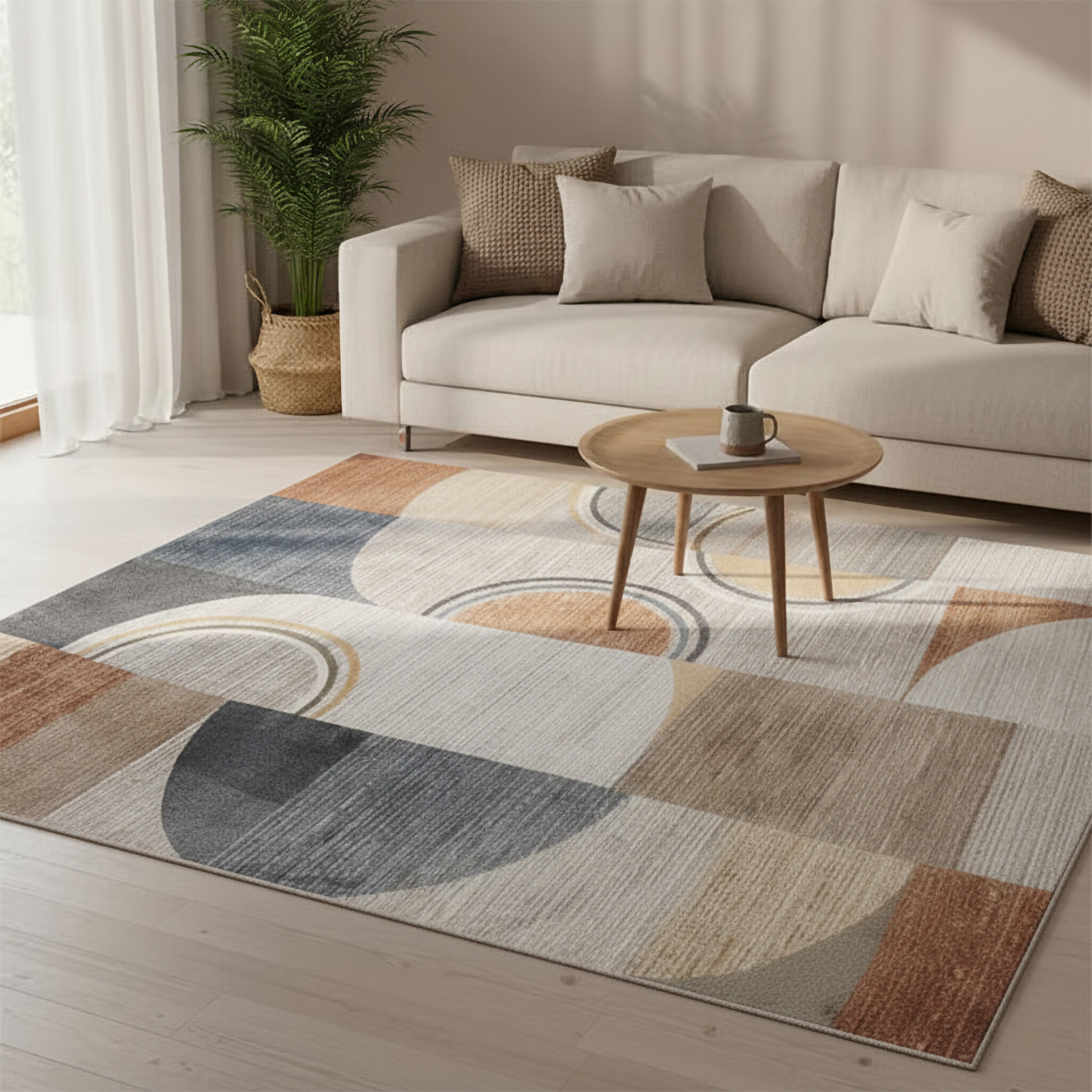 Tapis lavable abstrait - Misha Blocks Multicolore