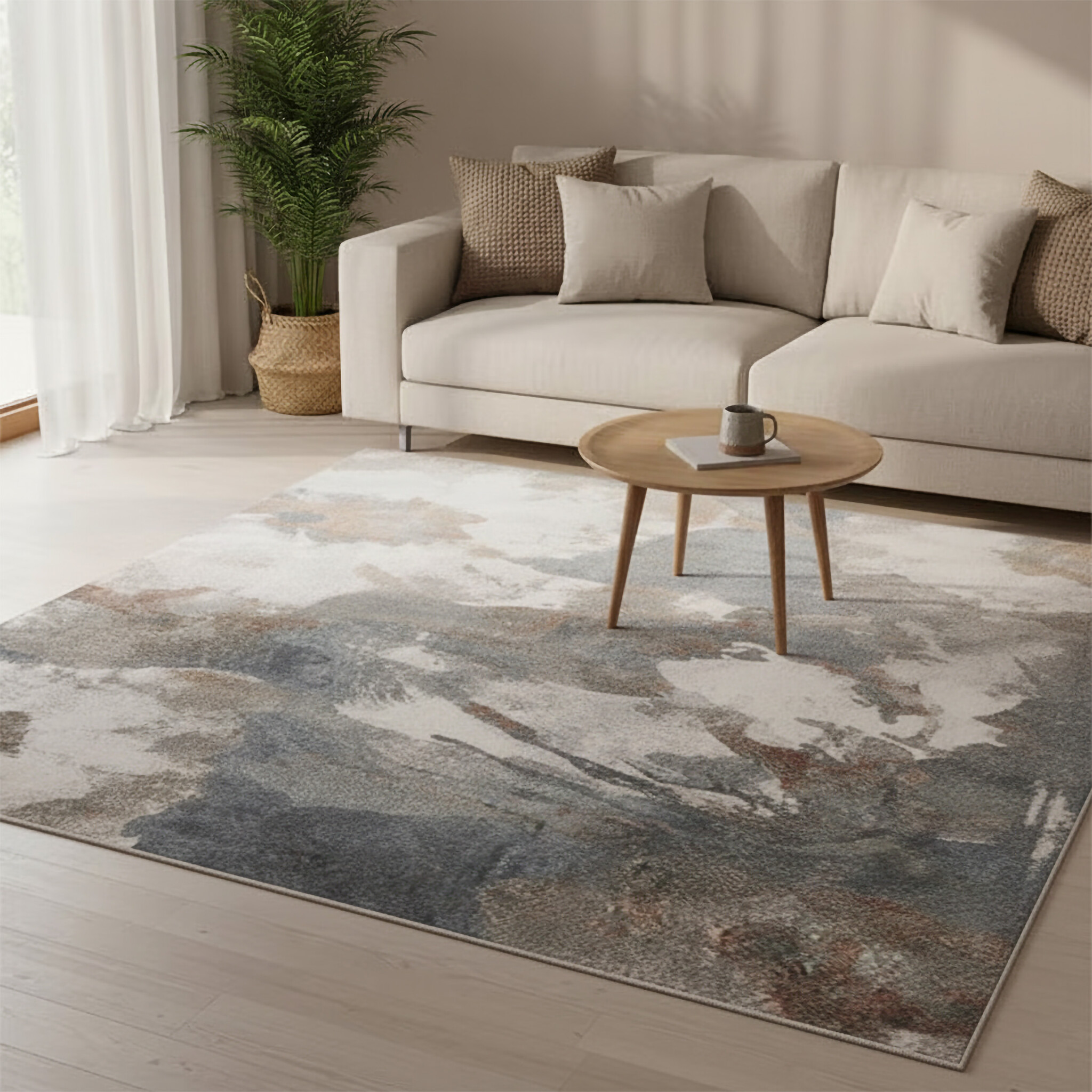 Tapis abstrait lavable - Misha Flow Multicolore