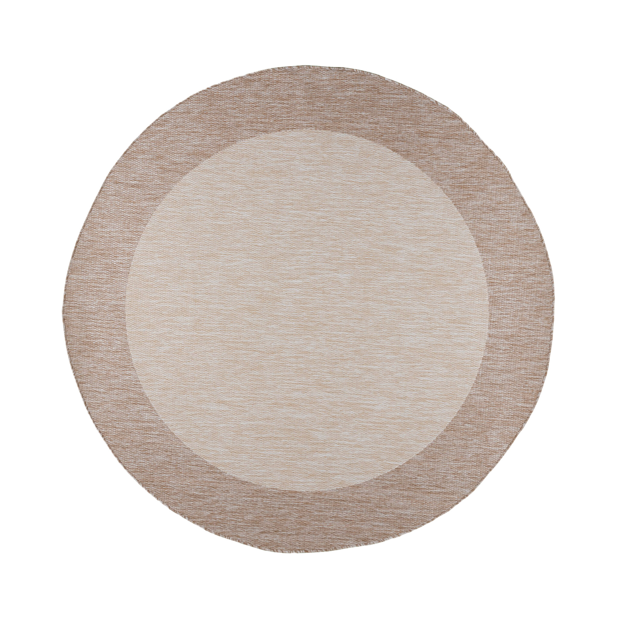 Tapis d'intérieur et d'extérieur rond - Sierra Border Crème/Beige - sfeer