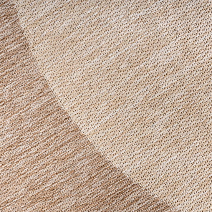 Tapis d'intérieur et d'extérieur rond - Sierra Border Crème/Beige