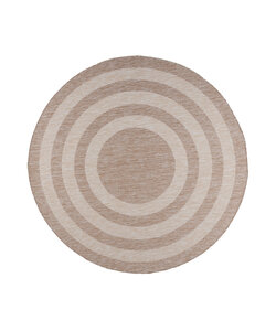 Tapis d'intérieur et d'extérieur rond - Sierra Frame Beige/Crème
