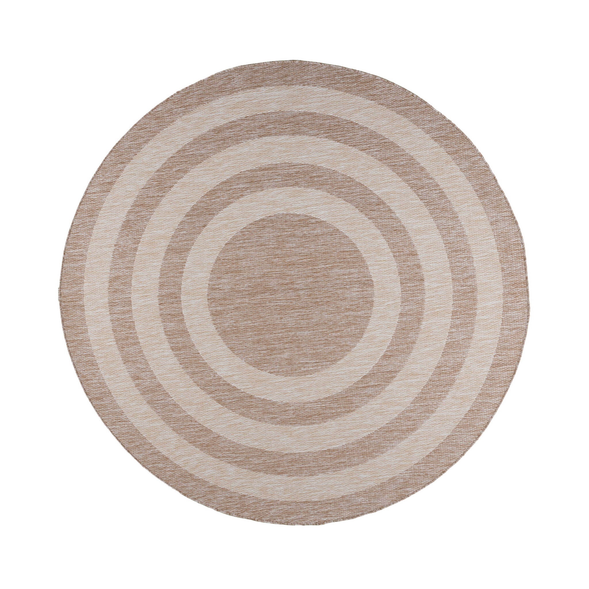 Tapis d'intérieur et d'extérieur rond - Sierra Frame Beige/Crème - sfeer