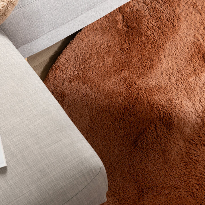 Tapis rond à poils courts – Cozy Terracotta