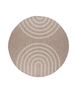 Tapis d'intérieur et d'extérieur rond - Sierra Arches Beige/Crème