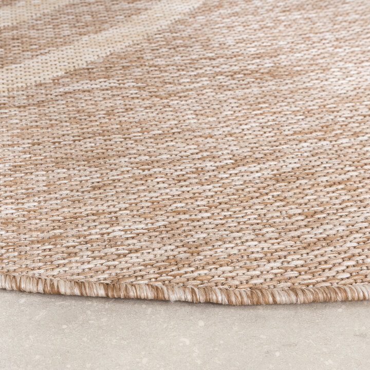 Tapis d'intérieur et d'extérieur rond - Sierra Arches Beige/Crème