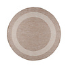 Tapis d'intérieur et d'extérieur rond - Sierra Border Beige/Crème - thumbnail 1