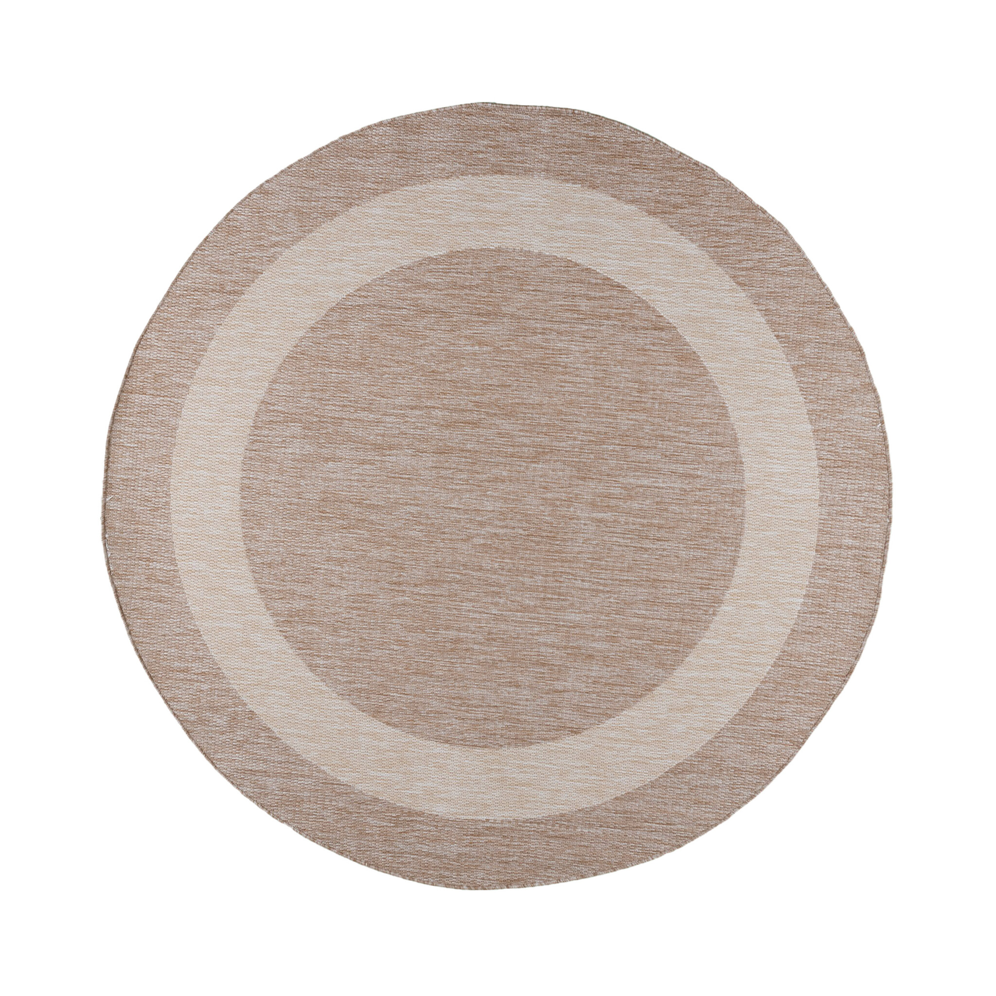 Tapis d'intérieur et d'extérieur rond - Sierra Border Beige/Crème - sfeer