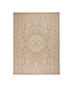 Tapis d'extérieur en jute - Daisy Medallion Blanc