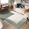 Tapis abstrait en laine – Jules Crème/Vert - thumbnail