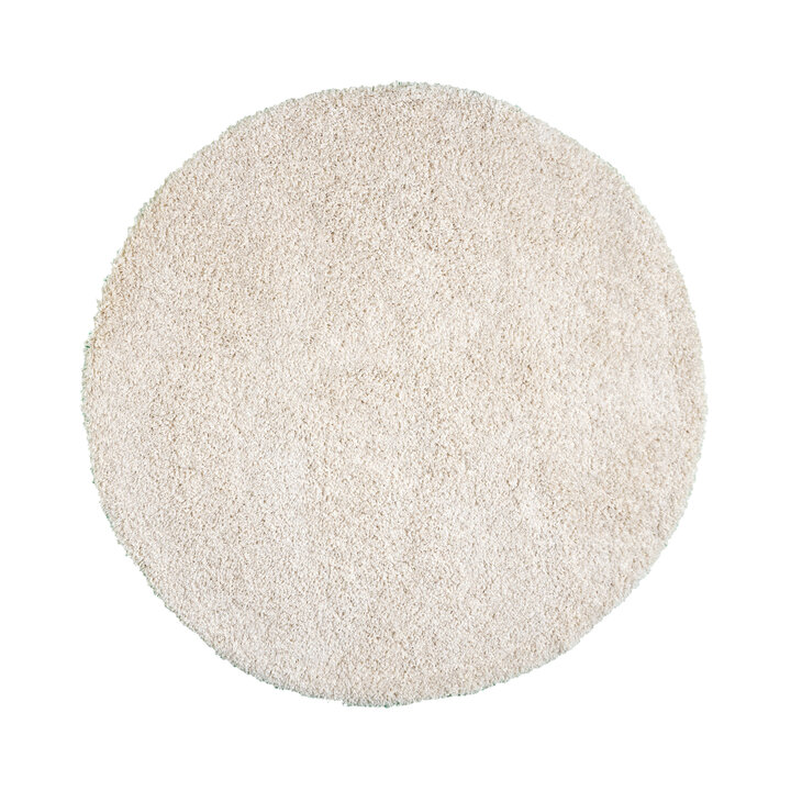 Tapis rond à poils longs - Yves Crème