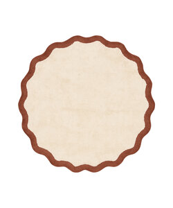 Tapis Rond Lavable – Hazy Marron/Crème