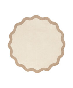 Tapis Rond Lavable – Hazy Beige/Crème
