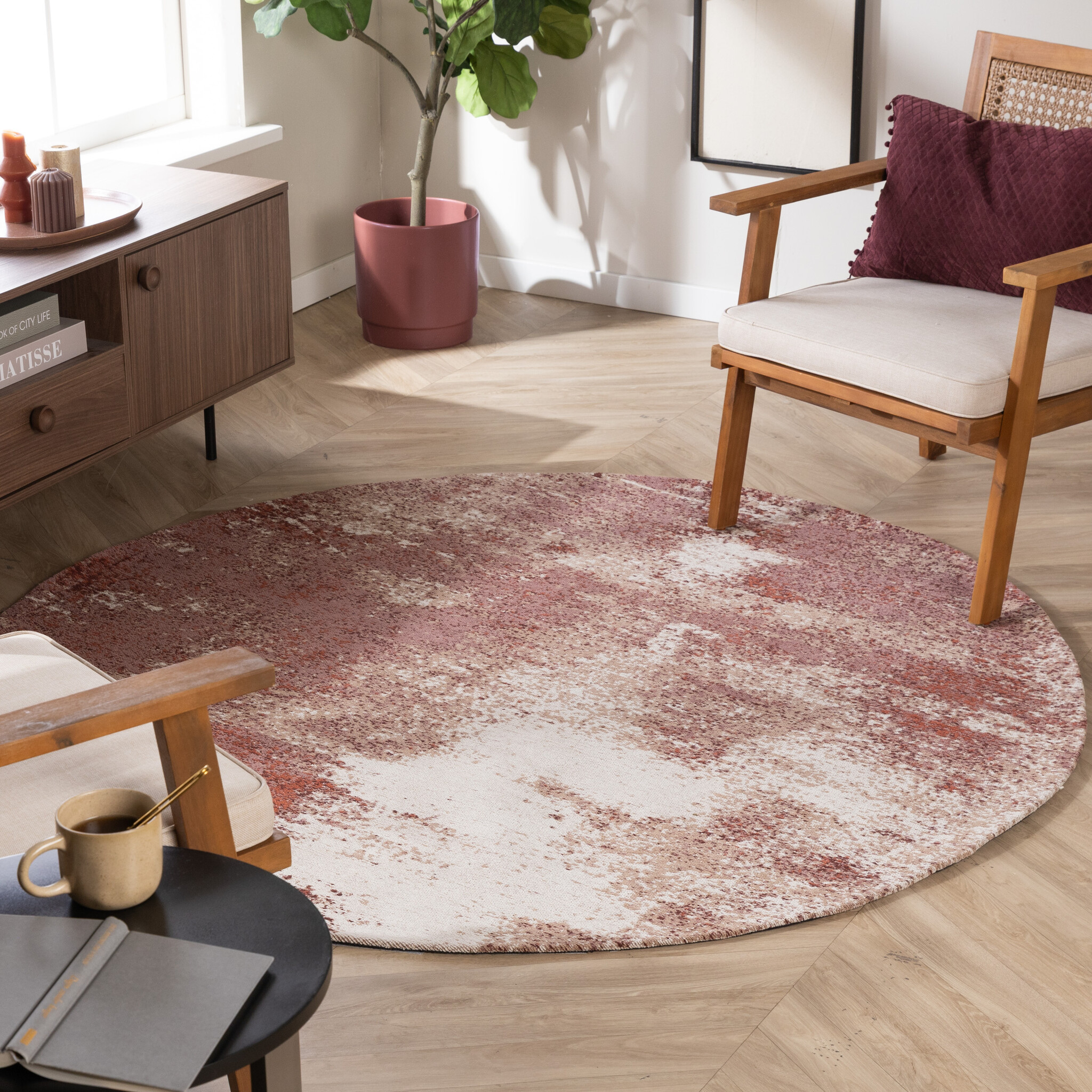 Tapis rond abstrait – Candice Rose