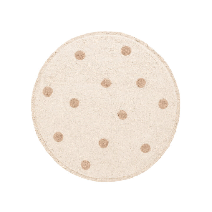 Tapis rond pour chambre d'enfant – Lou Dots Taupe