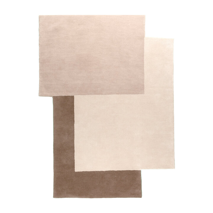 Tapis abstrait en laine – Jules Crème/Taupe