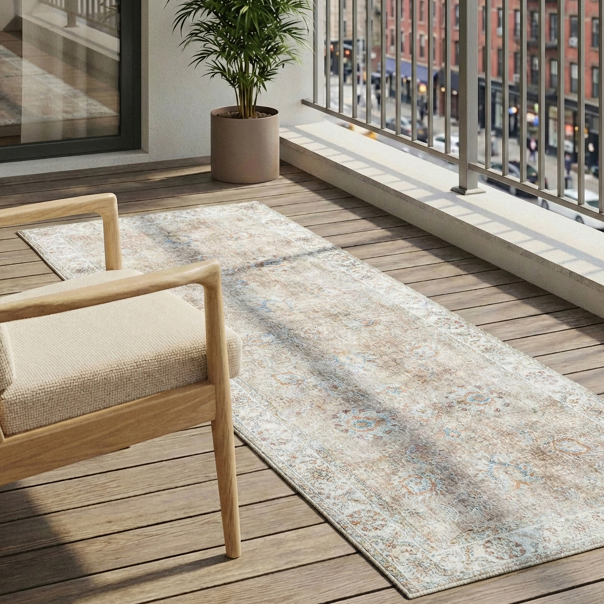 Tapis de couloir lavable - Domingo Oriental Beige