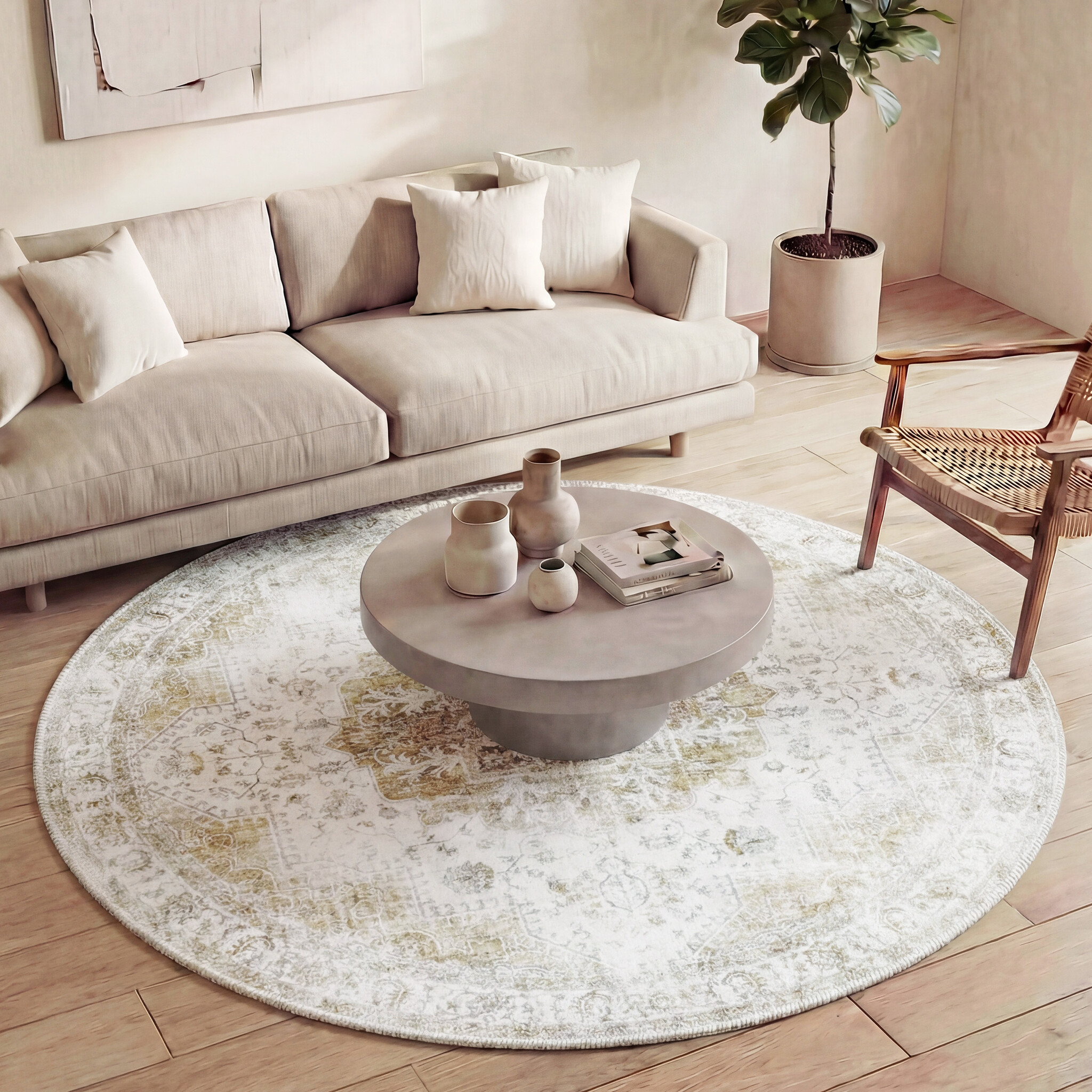 Tapis rond vintage - Lago Vert