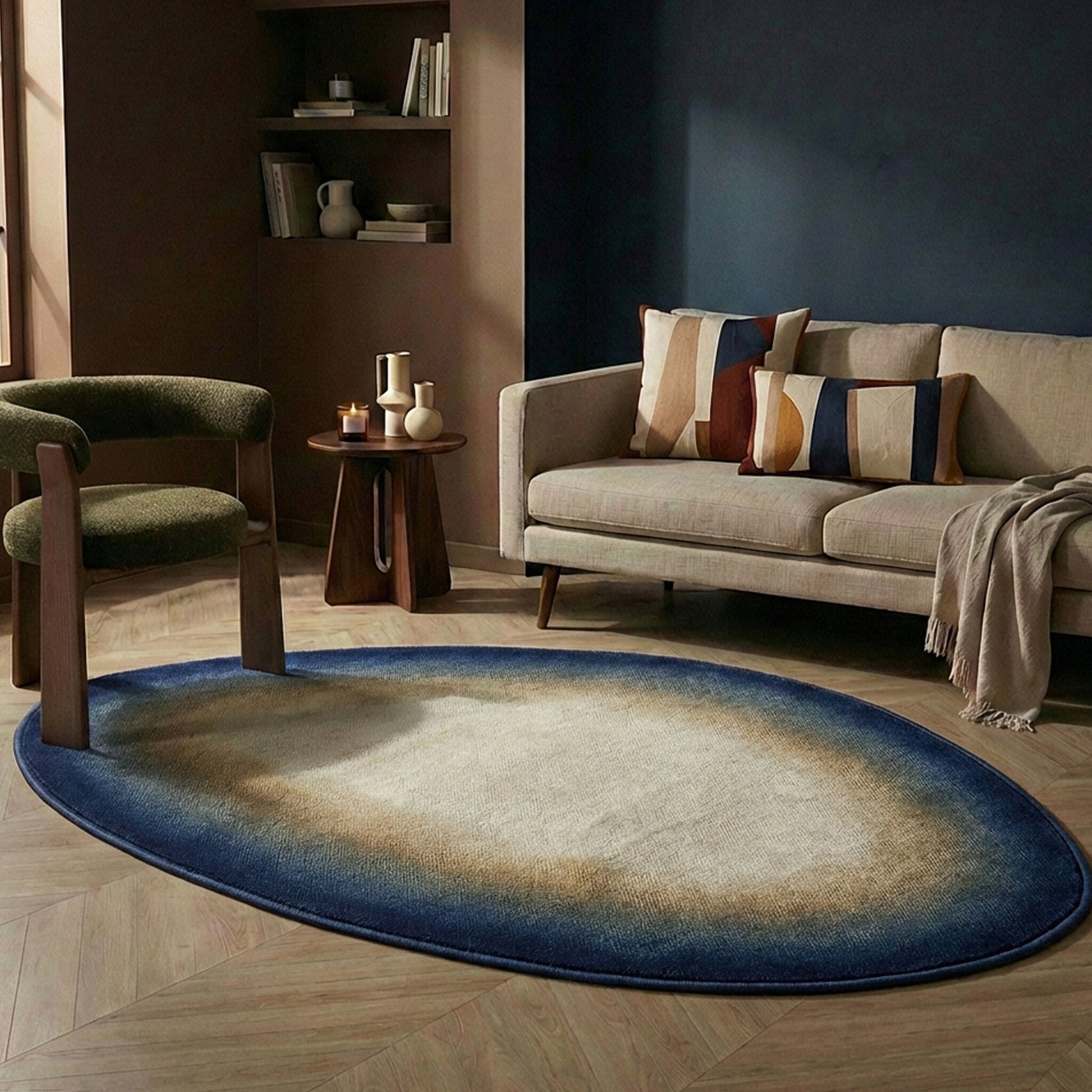 Tapis irrégulier – Mellow Bleu/Jaune