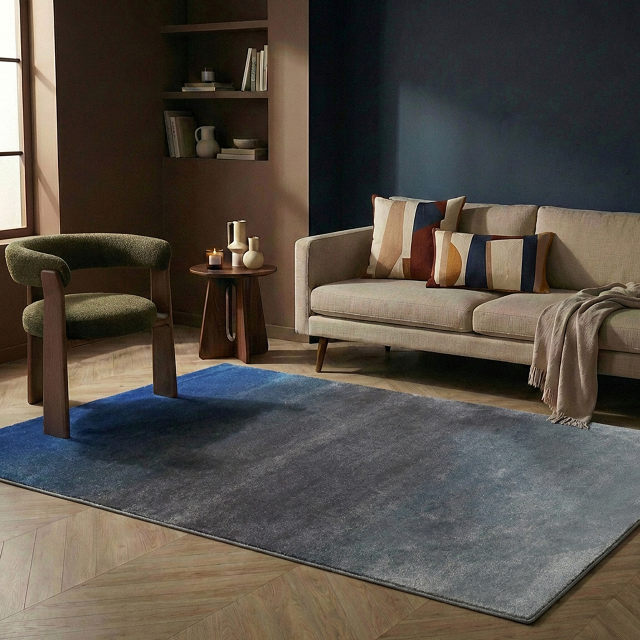 Tapis abstrait – Mellow Bleu