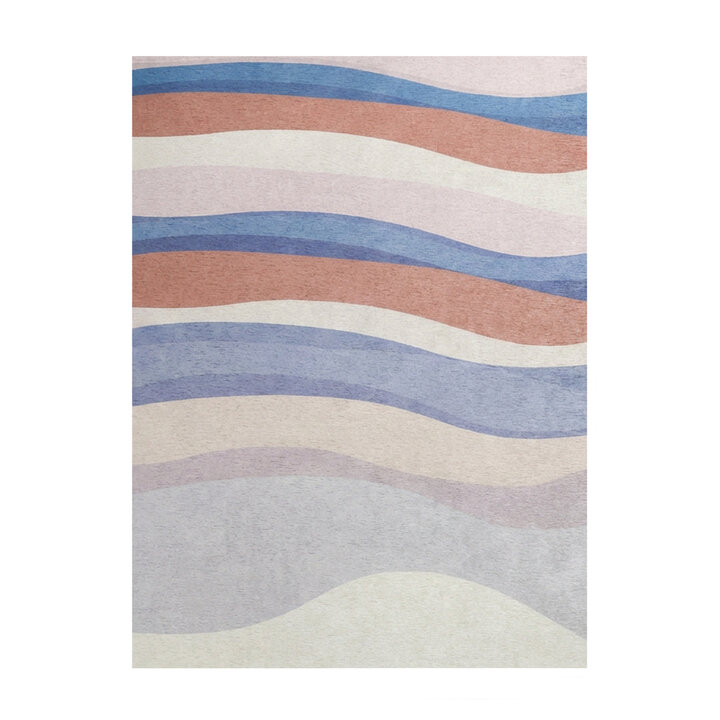 Tapis géométrique – Swing Waves Bleu/Rose
