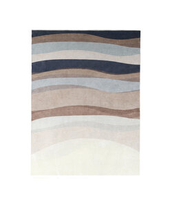 Tapis géométrique – Swing Waves Bleu/Marron