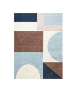 Tapis géométrique – Swing Shapes Bleu/Brun