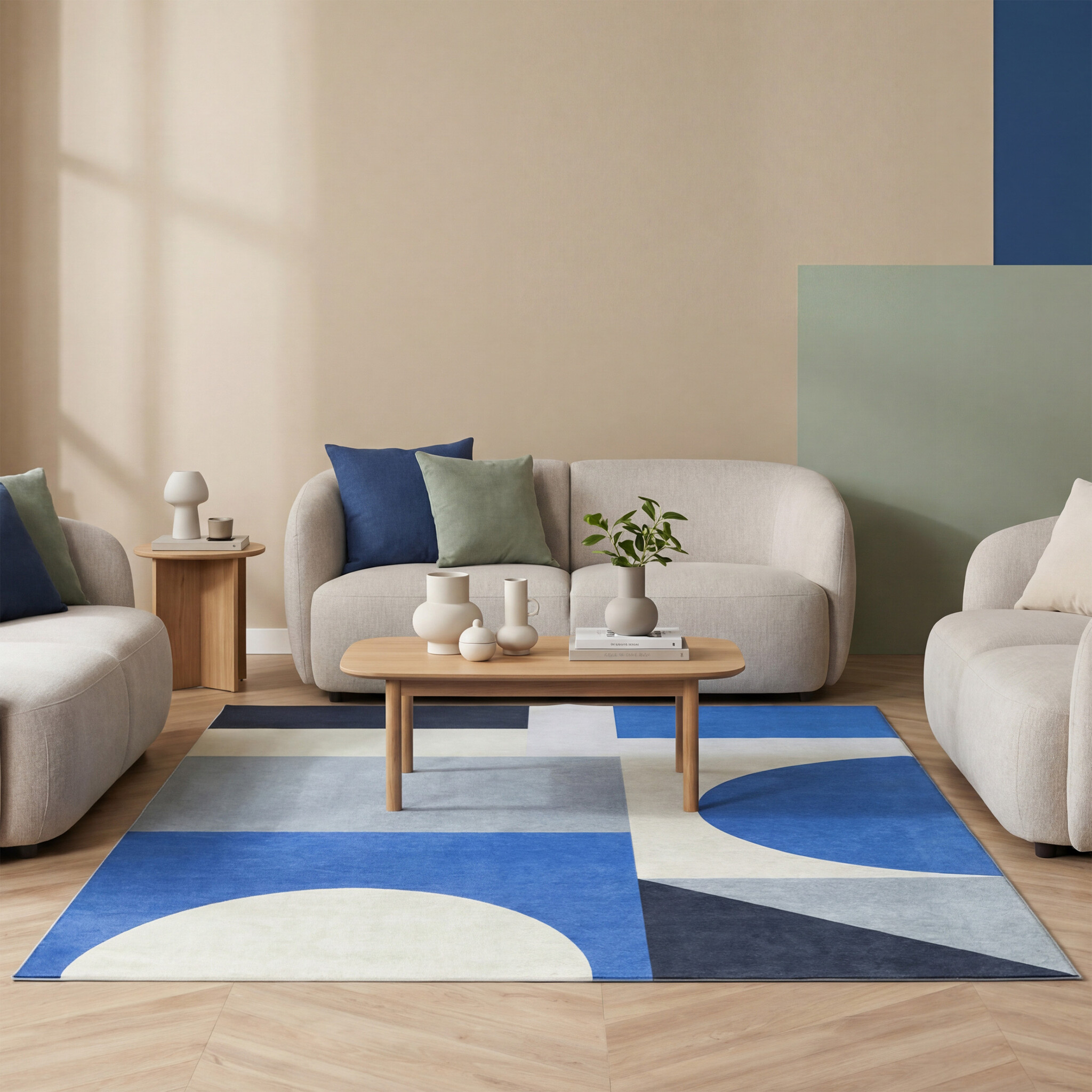 Tapis géométrique – Swing Shapes Bleu