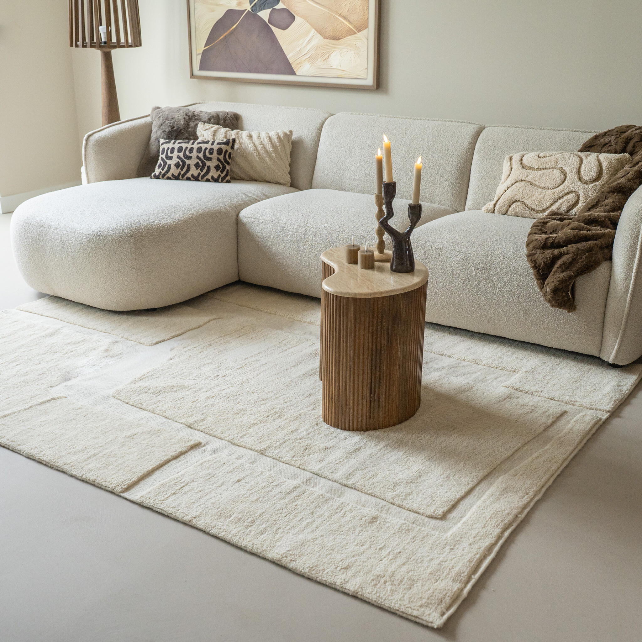 Tapis en laine – Judith Pebble Crème