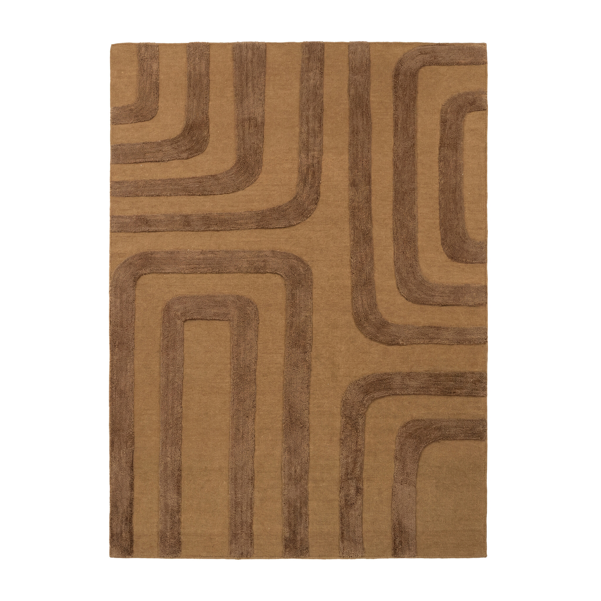 Tapis en laine – Judith Lines Marron - sfeer