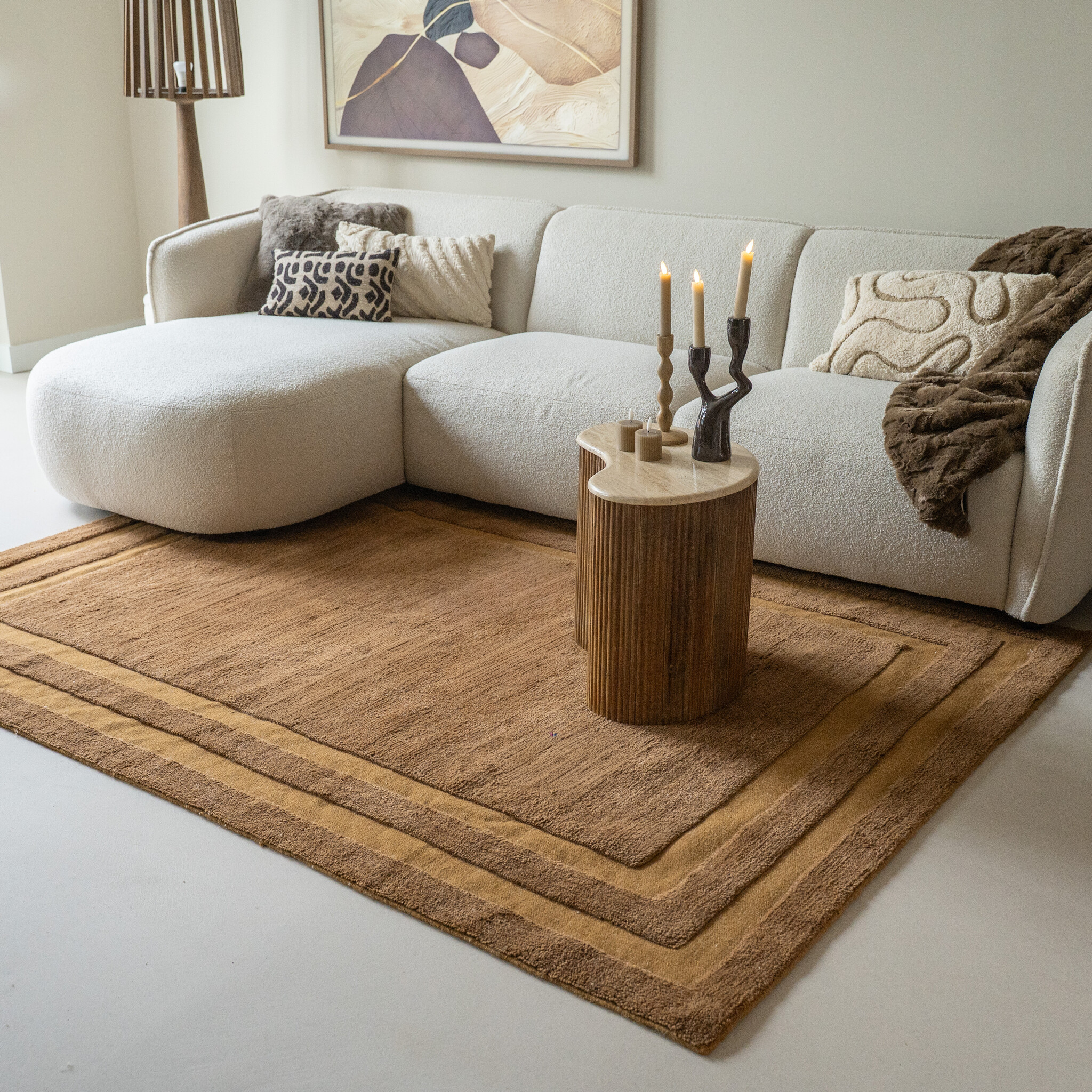Tapis en laine – Judith Border Marron