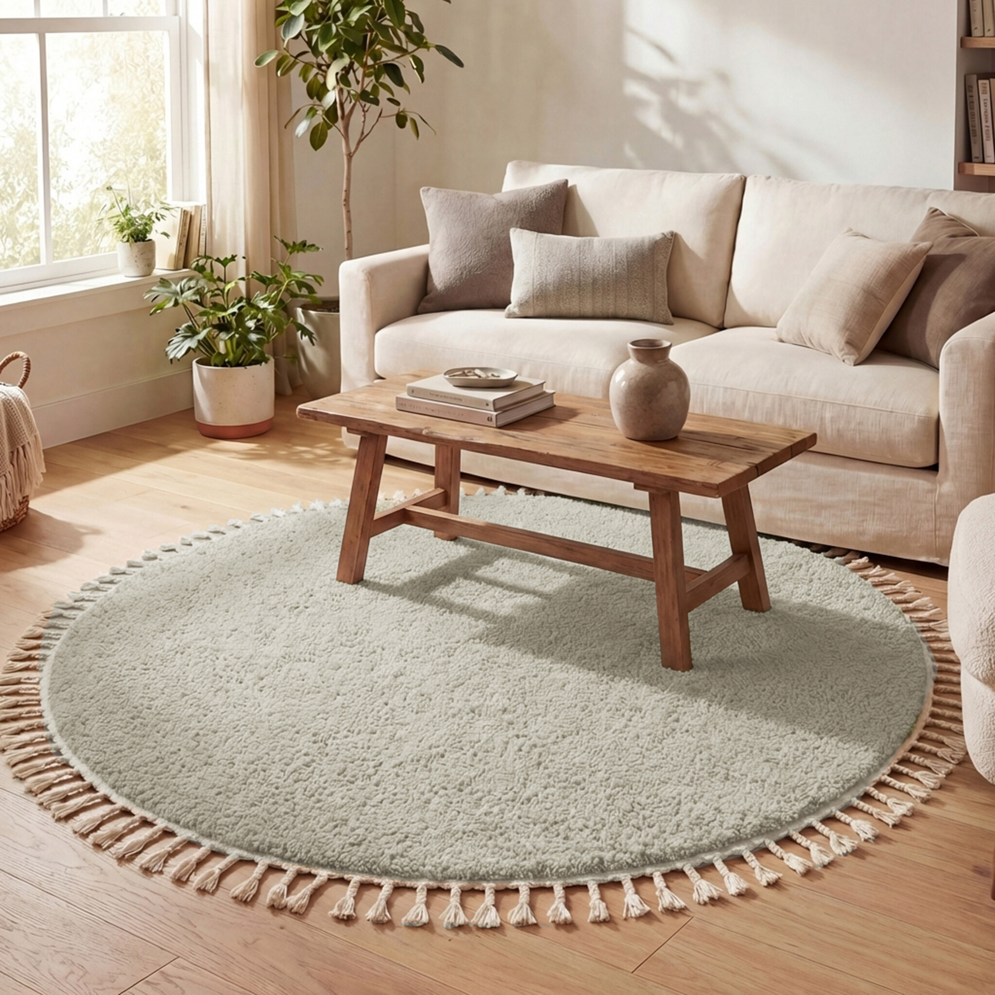 Tapis rond à poils longs - Lofty Fringe Menthe